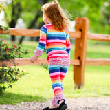 AnnLoren Little & Big Girls Boutique Rainbow Ruffle Butt Leggings