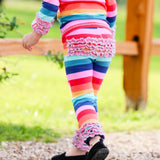 AnnLoren Little & Big Girls Boutique Rainbow Ruffle Butt Leggings