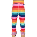 AnnLoren Little & Big Girls Boutique Rainbow Ruffle Butt Leggings