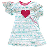 AL Limited Girls Boutique Blue & Pink Heart Soft Cotton Long Sleeve