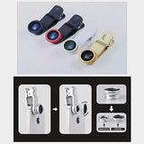 3-in-1 Universal Clip on Smartphone Camera Lens - 6 Colors