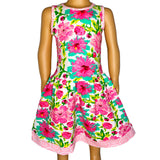 AnnLoren Little & Big Girls Spring Summer Floral Sleeveless Boutique