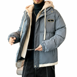 Mens Layered Look Hooded Puffer Jacket