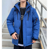 Mens High Collar Puffer Jacket With Removable Hood