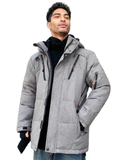 Mens High Collar Puffer Jacket With Removable Hood