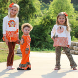 AnnLoren Big Little Girls Autumn Turkey Tunic & Leggings Holiday