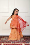 Girls cotton kurta skirt set (3pcs Set)