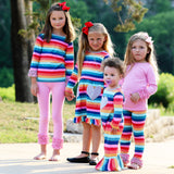 AnnLoren Little & Big Girls Boutique Rainbow Ruffle Butt Leggings