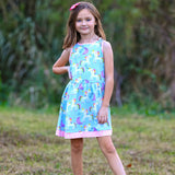 AnnLoren Little & Big Girls Magical Unicorns Rainbows Sleeveless Dress