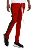 CLASSIC SLIM  FIT TRACK PANTS- RED/BLACK