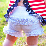 AnnLoren Baby Girls White Ruffle Butt Shorts 6/12 mo-2/3T