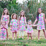 AnnLoren Little & Big Girls Spring Summer Floral Sleeveless Boutique