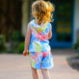 AL Limited Little & Big Girls Pastel Tie Dye Hoodie Top Shorts Camp