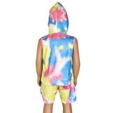 AL Limited Little & Big Girls Pastel Tie Dye Hoodie Top Shorts Camp