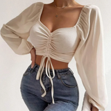 Womens Bell Sleeve Summer Top