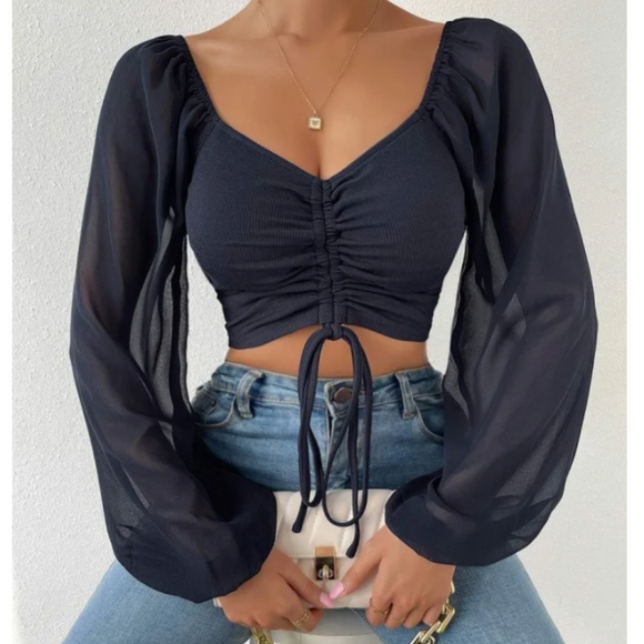 Womens Bell Sleeve Summer Top