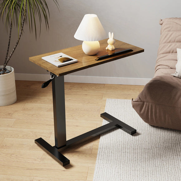 Adjustable Overbed Table with Wheels Split Top Tilting Bedside Bed