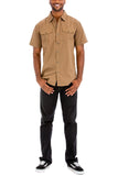 TWO POCKET BUTTON DOWN SHIRT (TIMBER)