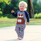 AnnLoren Boys Long Sleeve Turkey Football Baby Toddler Romper One