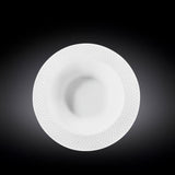 White Porcelain Deep Plate With Embossed Wide Rim 9" inch | For soup,