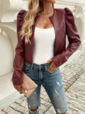 Open Front Puff Sleeve Jacket