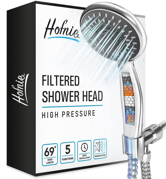 Filtered Shower Head with Handheld Shower Heads High Pressure 5 Spray