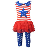 Big Little Girls' 4th of July Red White &