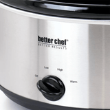 Better Chef 6-Quart Oval Stainless Steel Slow Cooker with Removable