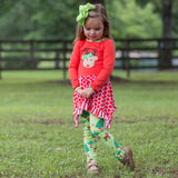 AnnLoren Girls Christmas Reindeer Tunic and Holiday Legging Set