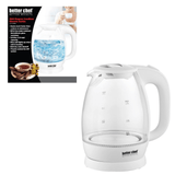 Better Chef 7-Cup Cordless Borosilicate Glass Electric Kettle with LED