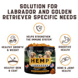 Calming Chews for Labrador Dogs with Valerian Root and Hemp Oil   Aid