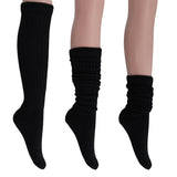 Cotton Women's Extra Long Heavy Slouch Socks, 6 Pairs Shoe Size 5-10