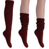 Cotton Women's Extra Long Heavy Slouch Socks, 6 Pairs Shoe Size 5-10