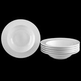 White Porcelain Deep Plate With Embossed Wide Rim 9" inch | For soup,