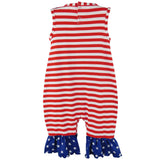 AnnLoren Fourth of July I Heart America Flag Baby Girls' Romper