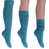 Cotton Women's Extra Long Heavy Slouch Socks, 6 Pairs Shoe Size 5-10