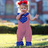 AnnLoren Fourth of July I Heart America Flag Baby Girls' Romper