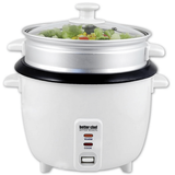 Better Chef 5-Cup - 10-Cup Cooked - Rice Cooker with Steamer and