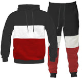 Color Block Hoodie and Jogger Sweat Pant SET