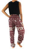 Burgundy ELEPHANT Pants Women Boho Pants Hippie Pants Yoga