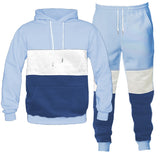 Color Block Hoodie and Jogger Sweat Pant SET