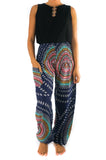 Blue SWIRL Women Boho Pants Hippie Pants Yoga Pants