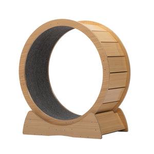 Wooden cat running wheel