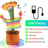 Bluetooth Dancing Cactus Repeat Talking Toy 60/120 Songs Electronic Plush Toys Singing Recording Doll Early Education for Kids