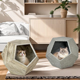 25.98'' Shaped Modern Pet Furniture Cat Kennel Side Table MDF Multi-Purpose Furniture