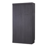 Twin Size Murphy Bed with Wardrobe and Drawers, Storage Bed, can be Folded into a Cabinet, Gray