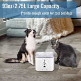 Pet Water Fountain, 93oz/2.75L Automatic Cat and Dog Water Fountain Water Dispenser Ultra-Quite Easy to Clean and Assemble