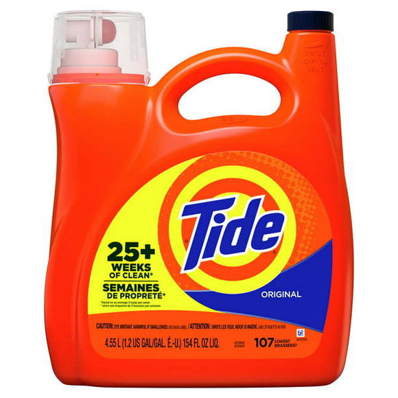 Tide Liquid Laundry Detergent Original;  107 loads 154 fl oz