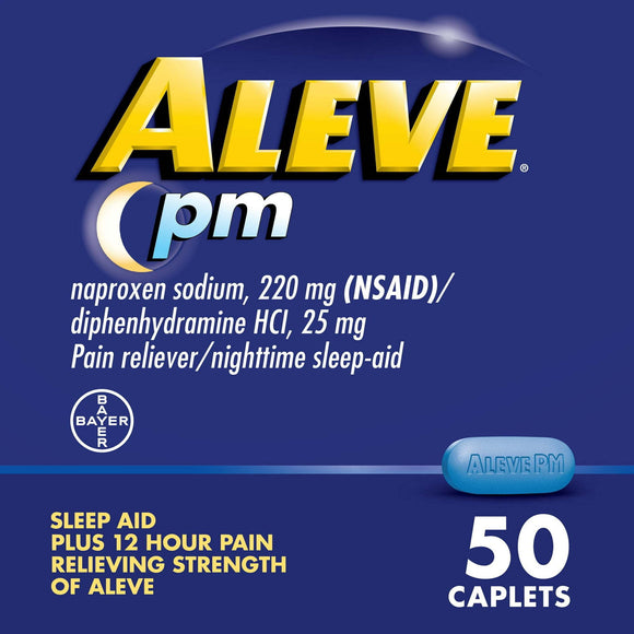 Aleve PM Pain Reliever & Nighttime Sleep Aid Caplets, 50 Count