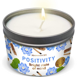 Magnificent 101 Positivity Aromatherapy Candle in 6-oz. Tin Holder: 100% Natural Soy Wax With Palo Santo & Lotus Flower Essential Oils and Pure Sage Leaves; for Intention Setting & Energy Cleansing